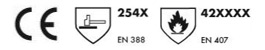 hgl-4655 dupont kevlar nomex ısıya dayanıklı eldiven 250 derece CE EN 388 EN 420 EN 407