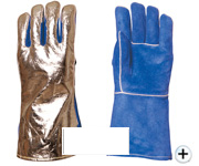 kgl-2634 dupont kevlar aluminize deri kaynak ve kaynakcı eldiveni CE EN 388 EN 420 EN 407