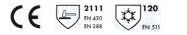  SGL-2480 soğuğa dayanıklı deri iş eldiveni CE EN 388 EN 420 EN 511 