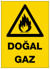 doğal gaz ikaz ve uyarı levhası
