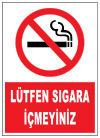 lütfen sigara içmeyiniz ikaz ve uyarı levhası