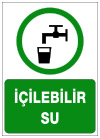 içilebilir su ikaz ve uyarı levhası