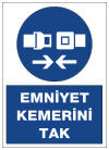 emniyet kemerini tak uyarı levhası