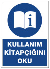 kullanım kitapçığını oku uyarı levhası