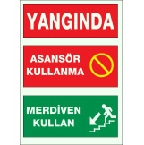 fosforlu fotolümen yangınla mücadele yangın tüpü yangın dolabı ikaz ve uyarı levhası
