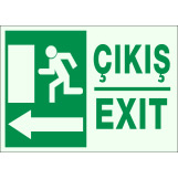 fosforlu fotolümen yangın yönlendirme ikaz ve uyarı levhası