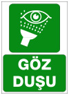 göz duşu ikaz ve uyarı levhası