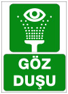 göz duşu ikaz ve uyarı levhası