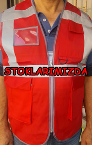 kırmızı mühendis ikaz yeleği