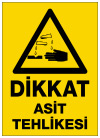 dikkat asit tehlikesi ikaz ve uyarı levhası